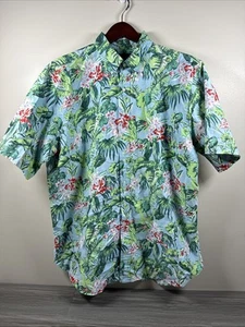 Polo Ralph Lauren Mens Loop Camp Shirt XLT Blue Floral Hawaiian Beach Cotton - Picture 1 of 7