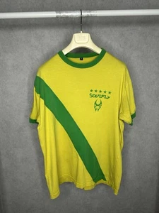 Vintage Soulfly Max Cavalera 90s Mens T Shirt Band Yellow Size Adult M - Picture 1 of 8