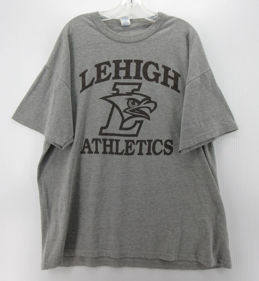 VINTAGE Lehigh Mountain Hawks Shirt Men XL Gray Russell Athletic University Y2K - Image 1 of 4