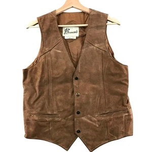 Vintage 70s 80s Bermans Suede Leather Vest size 40 (S) - Picture 1 of 9