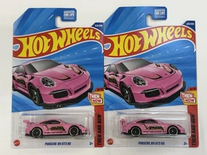 2025 Hot Wheels ~ Porsche 911 GT3 RS ~ Pink ~ Lot Of 2 ~ Shipped - Picture 1 of 4