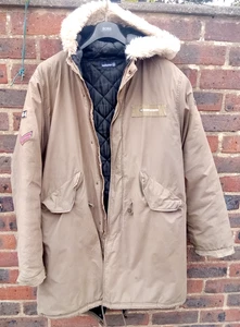 LAMBRETTA MENS KHAHI INSULATED FISHTAIL PARKA COAT SIZE LARGE - Picture 1 of 5