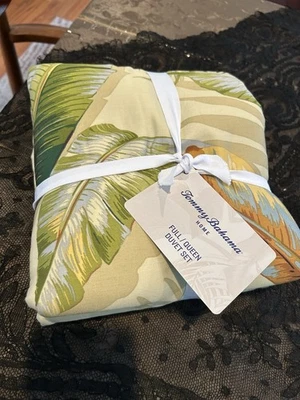 Tommy Bahama Juego de Funda Nórdica 3 Piezas Completo/Reina Floral Algodón Verde, NUEVO Abierto Foto 1 de 4