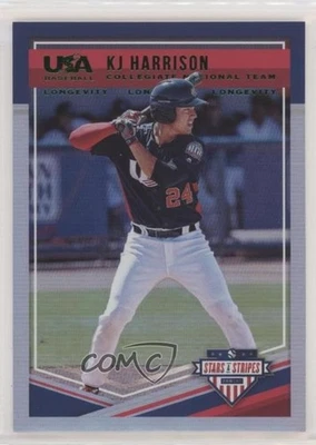 2018 Panini USA Baseball Stars & Stripes Longevity Emerald /5 KJ Harrison #95 - Image 1 of 2
