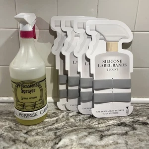 NUEVO 8 Bandas de Etiquetas de Silicona Gris Total (4) Paquetes de 2 Ct para Organizar Botellas de Spray - Imagen 1 de 5