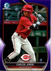 2023 Bowman Draft #BDC-105 Carlos Jorge Chrome Purple Refractor #/250 - Bild 1 von 2