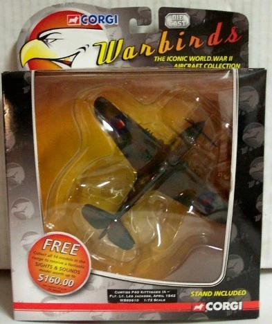 Corgi W0706 1:72 Die-Cast Warbirds Curtiss P40 Kittyhawk IA FLT. LT. Les Jackson - Image 1 of 1