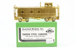 HO Brass OMI Overland Models D&RGW Rio Grande Steel Caboose 1400 Series Original - Picture 1 of 19