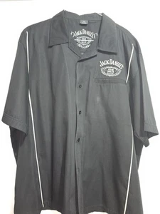 Jack Daniels Whiskey No.7 Black Full Embroidery Shirt Short Sleeve Button Up 3XL - Picture 1 of 4