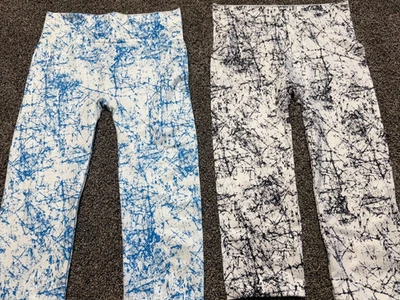 One 5 One Women's Leggings Large XL Capri Lot Of 2 Blue & Black Ice Breaker  - Image 1 of 4