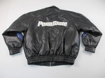 Chaqueta Penn State Nittany Lion Club Logo Negro Imitación Cuero Cremallera Completa Hombres Grande Foto 1 de 4