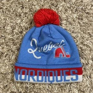Quebec Nordiques Knit Pom Beanie One Size Blau Rot NHL Hockey Reebok CCM - Bild 1 von 10