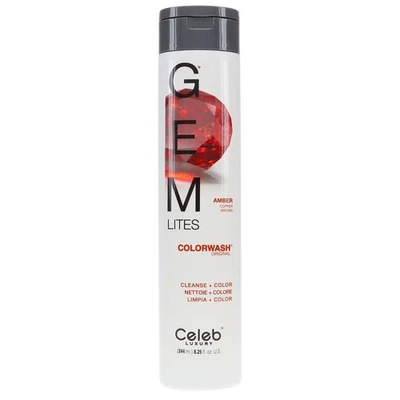 Xampu Celeb Luxury Gem Lites âmbar cobre marrom colorwash 8,25 oz - Imagem 1 de 4