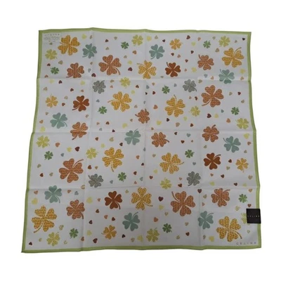 Celine Bufanda Pañuelo Trébol Verde y Blanco 100% Algodón Alta Calidad  Foto 1 de 3