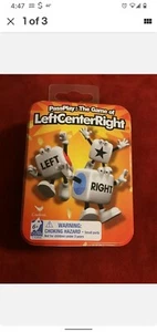 Left Center Right Dice Game Travel Tin Family Night Ages 6+ New - Picture 1 of 2