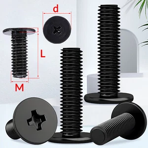 M1.2-M6 Black carbon steel CM Phillips Ultra Thin Flat Wafer Head Screw Bolt - Picture 1 of 95