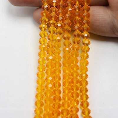 Cuentas de rondelle facetadas de 4x6 mm 200 un. - Cuentas espaciadoras de vidrio de cristal para hacer joyas Foto 1 de 4