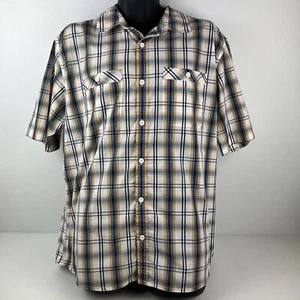 Kathmandu Short Sleeved Button Up Check Shirt Mens 2XL White/Yellow 66/79 - Picture 1 of 8