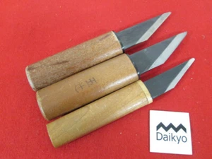 EB999 Japanese cutting out with a knife 45mm L160mm 3pcs wood carving KIRIDASHI - Picture 1 of 12