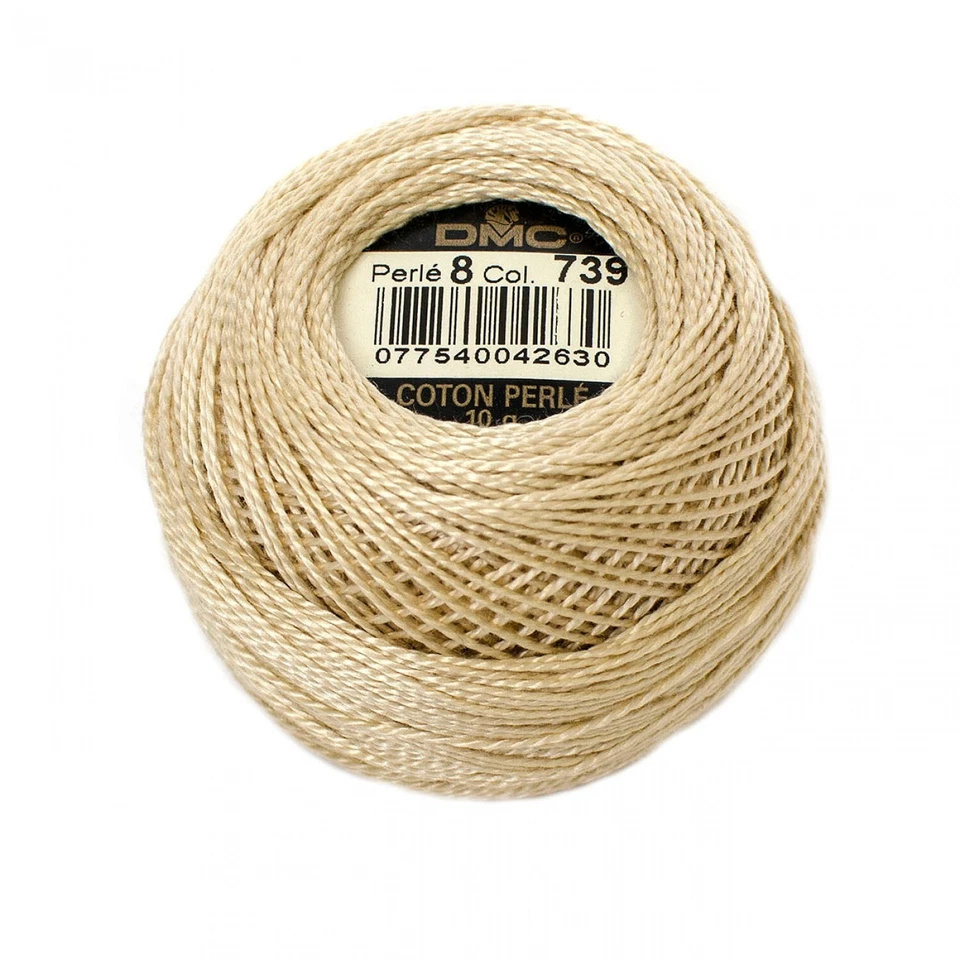 DMC Pearl / Perle Cotton Thread Balls Size 8 ULTRA VERY LIGHT TAN 739 - Image 1 of 1