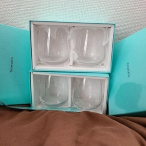 Tiffany & Co. Crystal Rock Glass Tumbler 4set simple logo - Picture 1 of 9