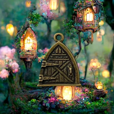 2 dijes puertas de deseos de hadas cuentas de bronce envejecido gotas rebordear hallazgos 15x13 mm Foto 1 de 3