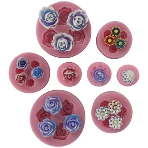 Juego de 9 moldes de silicona para fondant flores pequeñas Sugarcraft - Imagen 1 de 3