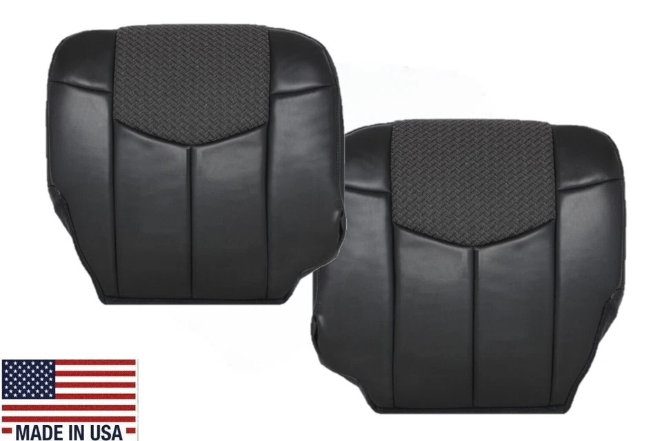 Fundas de asiento de cuero real de repuesto para Chevy Avalanche 2002 en gris oscuro Foto 1 de 4