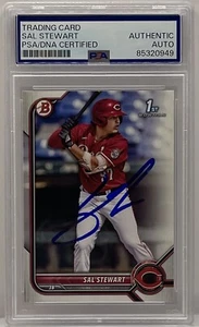 Sal Stewart Signed Autographed 2023 Bowman 1st Rookie Card PSA/DNA Slabbed - Picture 1 of 2