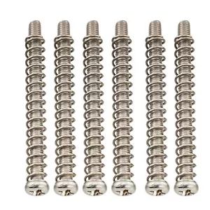 Musiclily Pro 6Pcs M3x40mm Stainless Steel Bass Bridge Saddle Screws Springs Set - Picture 1 of 5