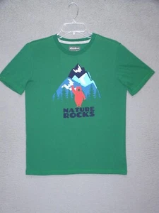 Eddie Bauer Shirt Youth Large 14/16 Green Graphic Nature Rocks Casual Unisex Tee - Picture 1 of 10