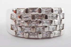 Kristall Ring 925 er Sterling Silber Größe 61 Top! # - Bild 1 von 7
