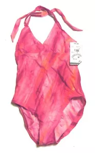 Christina Pink Tie Dye Halter One Piece Swimsuit w/Bust Enhancer Size 12 NWT$76 - Picture 1 of 4