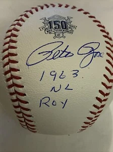 PETE ROSE 1963 NL ROY BESCHRIFTET HANDSIGNIERT OMLB 150 JAHRE CINCINNATI REDS BALL - Bild 1 von 3