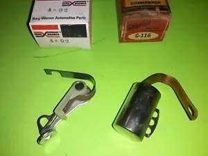 IGNITION CONTACT POINTS & CONDENSER 56 8 CYL CHRYSLER DODGE PLYMOUTH DESOTO USA - Picture 1 of 7
