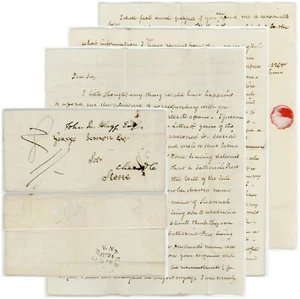 1836 LETTER FAULKNER in CHESTER to VERNON STONE MILEAGE FORWARDING to CHEADLE 8d - Picture 1 of 6