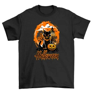 Halloween_259 Cat-o-Lantern T-Shirt - Meowtastic and Spooktacular! Funny Unisex - Picture 1 of 46