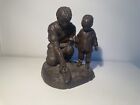 Kari Juva Stone Statue Signed Numbered 359/500 Boy Father Boat Figure (Finland)