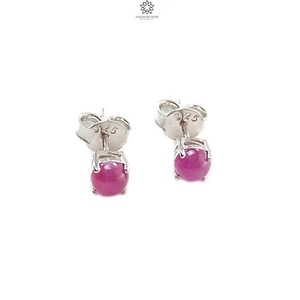 Juego de pendientes de astilla 925 redondos de rubí natural de 1,61 gms 0,75" - Imagen 1 de 7