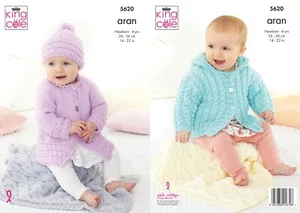 King Cole 5620 Knitting Pattern Baby Pram Blanket Jackets Hat in Comfort Aran - Picture 1 of 1