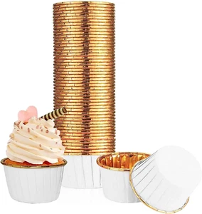 100 Stück Cupcake Muffin Förmchen Aus Aluminiumfolie,Muffinförmchen Papier, Muff - Bild 1 von 7