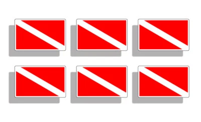 Mini Scuba Dive Sticker Diver Down Diving Flag Car Tag Hat License Plate Decal