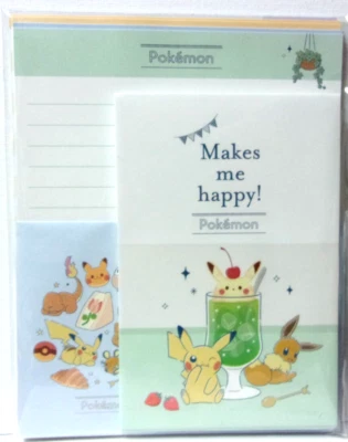 Pokemon Makes Me Happy Volume Letter Set KAMIO Made in JAPAN Pikachu Eevee - Bild 1 von 3