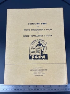 Motorola Instruction book for Radio T278/u - Picture 1 of 2