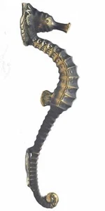 Türgriff Stossgriff Griff Bronzelegierung Seepferd Seepferdchen ca. 27cm - Bild 1 von 4