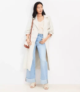 Gabardina fluida LOFT $200 moderna marfil para mujer - Imagen 1 de 9