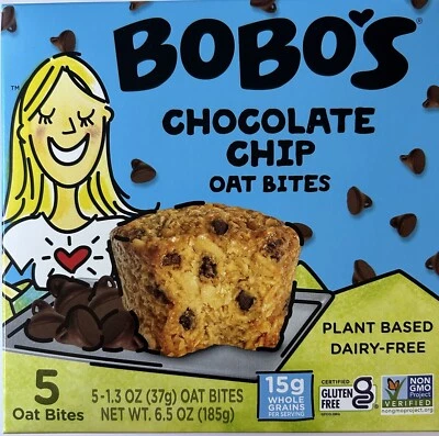 Barritas de avena Bobos bocados sin gluten originales con chispas de chocolate 5/1,3 OZ Foto 1 de 4