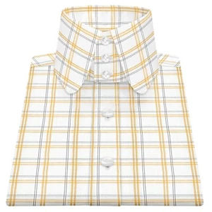 Camisa a Cuadros Grandes Años 30 Vintage Cuello Alto Estilo Preppy Para Hombre Amarilla Negra - Imagen 1 de 9