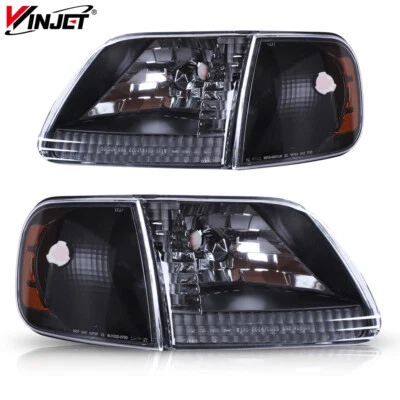 For 1997-2003 Ford F-150 Headlights w/Corner Lights Pair 99-02 Expedition LH+RH - Image 1 of 4