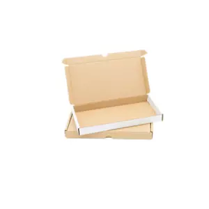 More details for white &amp; brown cardboard boxes large letter royal mail die cut folding pip postal